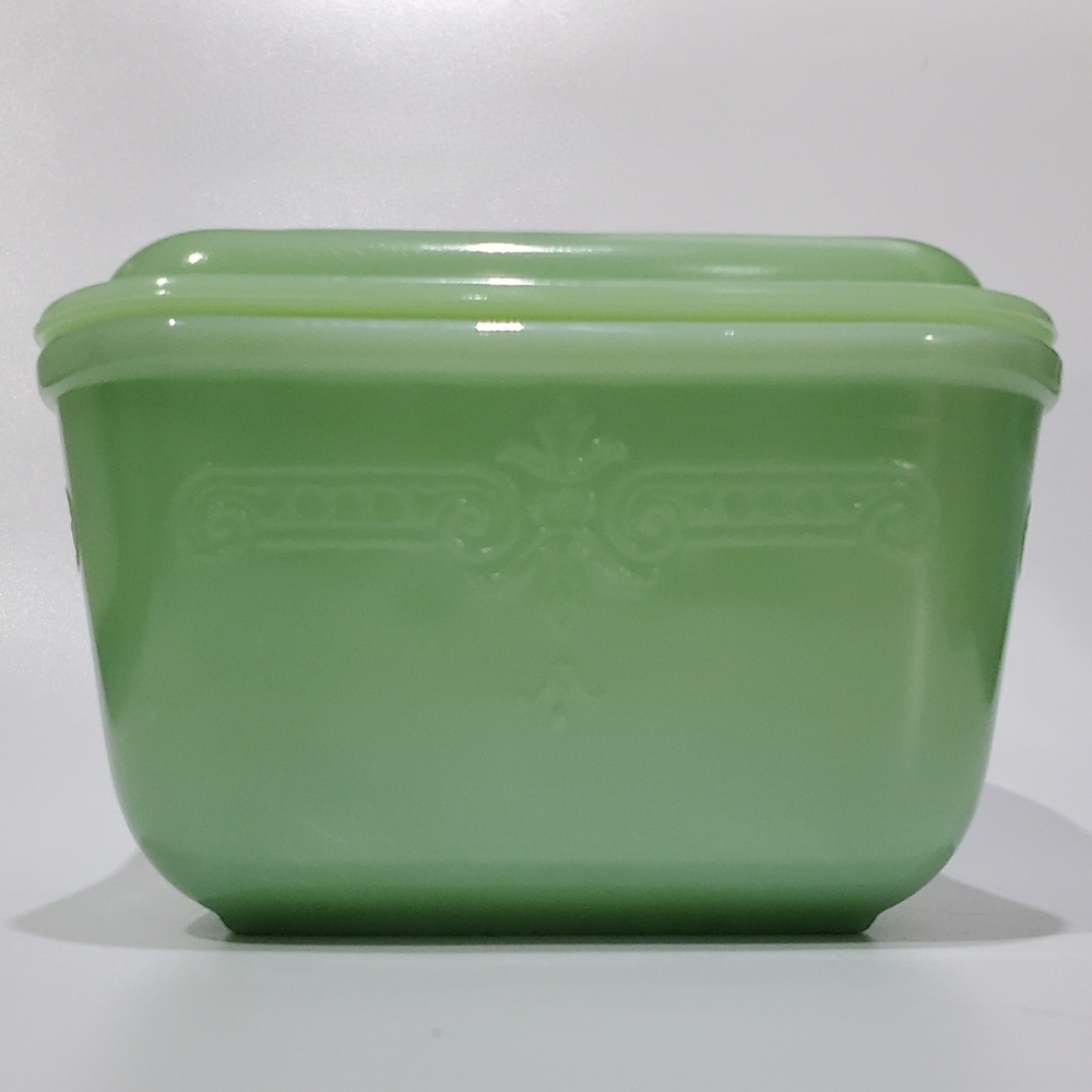 5 1/4" Philbe Jade Ite Refrigerator Jar & Lid by Anchor Hocking Jadeite #1 - Picture 11 of 16